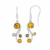 New ⌛ Unbranded Sterling Silver Multicolored Amber Dangle Earrings ✨