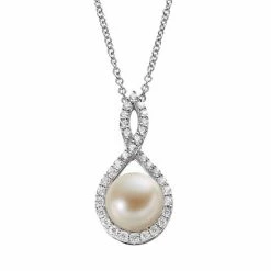 Buy ⭐ Unbranded Dyed Freshwater Cultured Pearl & Cubic Zirconia Sterling Silver Teardrop Pendant Necklace 🧨