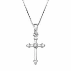 Wholesale 💯 Unbranded Sterling Silver Diamond Accent Cross Pendant Necklace ⌛
