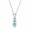 Top 10 🛒 Unbranded Sterling Silver Genuine Blue & White Topaz Heart Drop Necklace 🎁