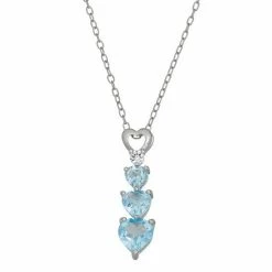 Top 10 🛒 Unbranded Sterling Silver Genuine Blue & White Topaz Heart Drop Necklace 🎁