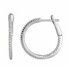 Discount ❤️ Unbranded Sterling Silver Cubic Zirconia Hoop Earrings 🛒