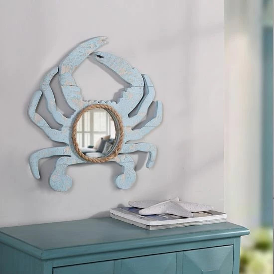 Promo ๐คฉ Unbranded Weathered Crab Mirror Wall Decor Blue ๐ - Image 2