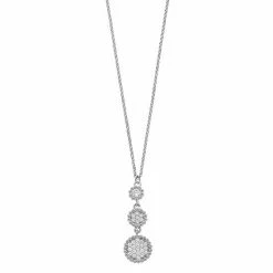 Wholesale 🌟 Unbranded Sterling Silver Cubic Zirconia Cluster Adjustable Necklace 😀