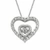 Brand new 🛒 Unbranded Sterling Silver Diamond Accent Double Heart Pendant ✨