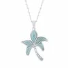 Buy ✨ Unbranded Sterling Silver Larimar Palm Tree Pendant Necklace 🎁