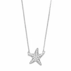 Best reviews of ⭐ Unbranded Sterling Silver Cubic Zirconia Accent Starfish Necklace 💯