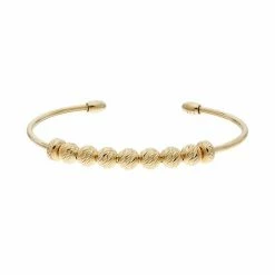 Wholesale ✔️ Unbranded 14k Gold Over Silver Beaded Cuff Bracelet 🎁