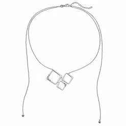 Top 10 🧨 Unbranded Sterling Silver Cubic Zirconia Square Double Strand Necklace ❤️