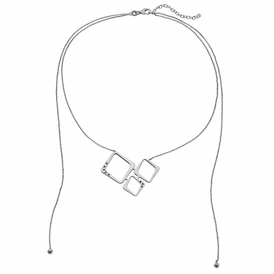 Top 10 🧨 Unbranded Sterling Silver Cubic Zirconia Square Double Strand Necklace ❤️