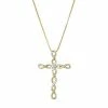 Promo 🛒 Unbranded Two Tone Sterling Silver 1/5 Carat T.W. Diamond Cross Pendant Necklace 14k Gold Plate ❤️