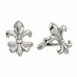 Hot Sale 🎁 Unbranded Men's Stainless Steel Polished Fleur De Lis Cufflinks ⌛