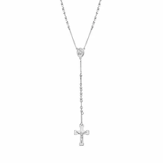 Deals ⌛ Unbranded Men's Stainless Steel Rosary Necklace ⌛