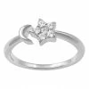Deals 😉 Unbranded Sterling Silver 1/5 Carat T.W. Diamond Moon & Star Ring 😉