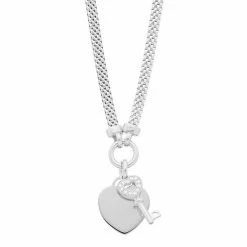 Budget 😀 Unbranded Sterling Silver Heart Charms Mesh Necklace ⭐