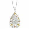 Discount ⭐ Unbranded Tri-Tone Sterling Silver Cubic Zirconia Teardrop Pendant Necklace ⭐