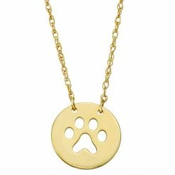 Promo 🌟 Unbranded 10k Gold Paw Disc Pendant Necklace 🧨