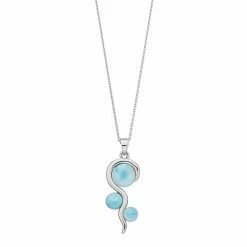 Wholesale 🛒 Unbranded Sterling Silver Larimar Swirl Pendant Necklace 🌟