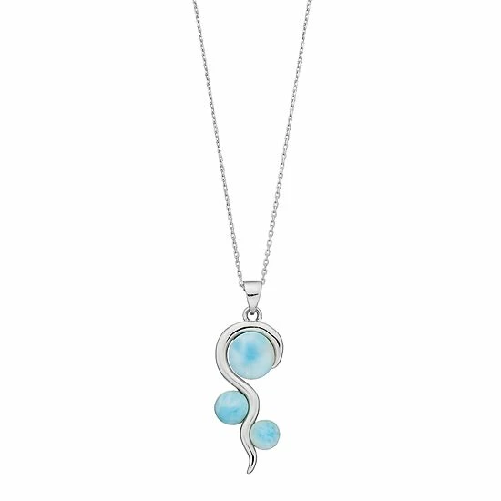 Wholesale ๐ Unbranded Sterling Silver Larimar Swirl Pendant Necklace ๐