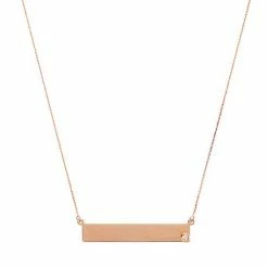 Wholesale 👏 Unbranded 14k Gold Diamond Accent 35 Mm Bar Necklace Rose 👍