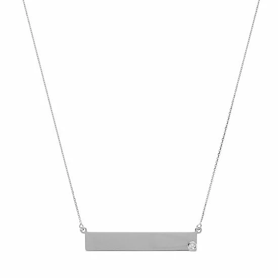 Wholesale 👏 Unbranded 14k Gold Diamond Accent 35 Mm Bar Necklace Rose 👍 - Image 3