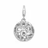 Coupon 🔥 Unbranded Sterling Silver White Topaz Openwork Flower Charm 💯
