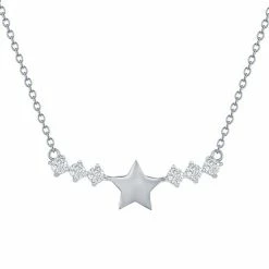 Promo ✨ Unbranded Sterling Silver Star & Cubic Zirconia Bar Necklace 👏