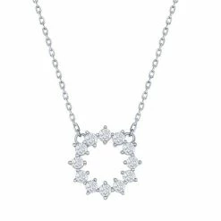 Cheapest ✔️ Unbranded Sterling Silver Cubic Zirconia Circle Pendant Necklace 🌟