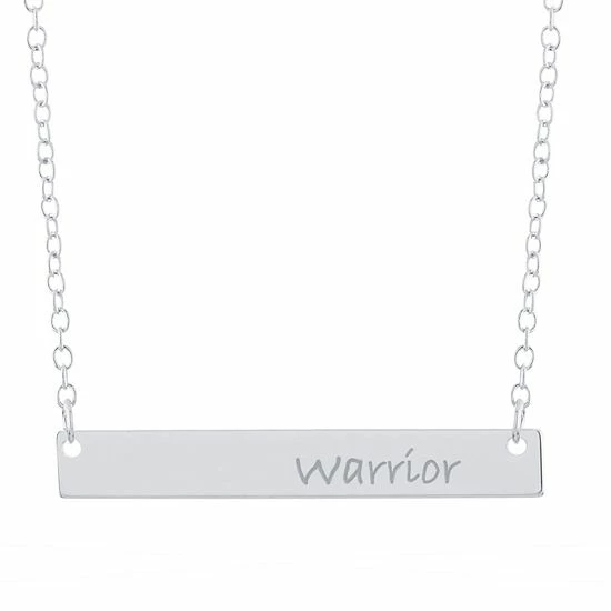Cheapest 😀 Unbranded Sterling Silver "Warrior" Bar Necklace ⭐