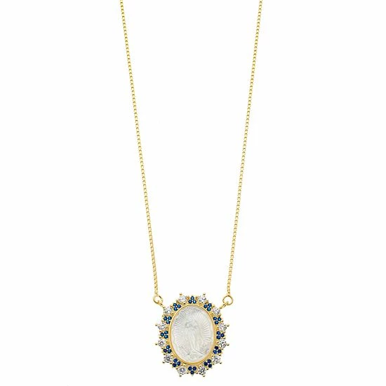 Top 10 😍 Unbranded 18k Gold Over Silver 👩 Mother Of Pearl & Cubic Zirconia Jesus Cameo Necklace 🌟