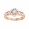 Hot Sale 👏 Unbranded 14k Rose Gold Over Silver 1/6 Carat T.W. Diamond Halo Ring 🎁