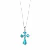 Best reviews of 🔔 Unbranded Sterling Silver Lab-Created Blue Opal Cross Pendant 🔥