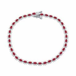 Best deal ❤️ Unbranded Sterling Silver Gemstone Tennis Bracelet Simulated Sapphire 👍