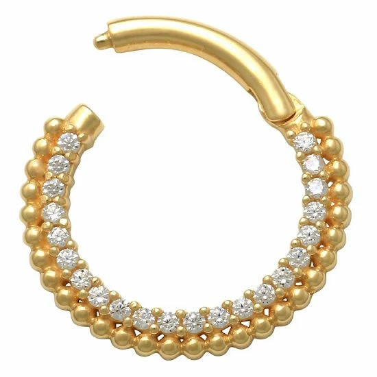Top 10 ๐งจ Unbranded 14K Gold With Cubic Zirconia Stones Septum Clicker Nose Ring ๐ฏ - Image 2