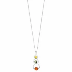 Promo 🥰 Unbranded Sterling Silver Multi Colored Amber Pendant 🎁