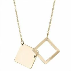 Outlet 🔔 Unbranded 10k Gold Double Square Necklace 🌟