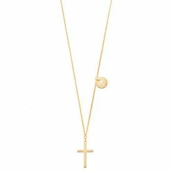 Cheap 🔥 Unbranded 14k Gold Disc & Cross Necklace 👍