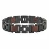 Best reviews of 😍 Unbranded Men's Black Stainless Steel Brushed Wood Bracelet 💯