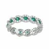 Best deal 🧨 Unbranded Sterling Silver Lab-Created Green Spinel & Cubic Zirconia Ring 🧨