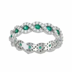 Best deal 🧨 Unbranded Sterling Silver Lab-Created Green Spinel & Cubic Zirconia Ring 🧨