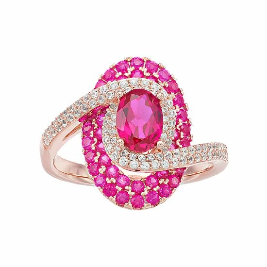 Outlet ⭐ Unbranded 10k Gold Ruby & 1/3 Carat T.W. Diamond Swirl Cocktail Ring 🔥