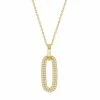 Promo ✔️ Unbranded 14k Gold Over Silver Cubic Zirconia Oval Door Knocker Necklace 🔔