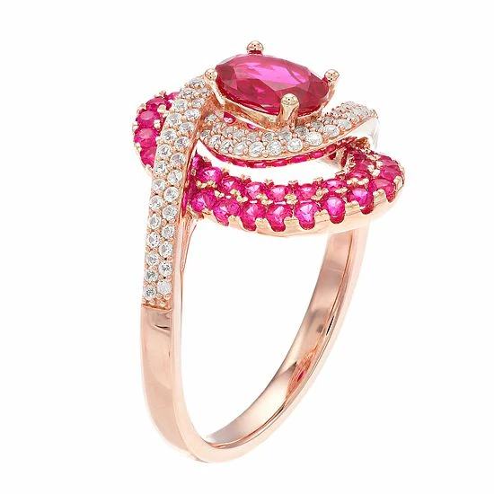 Outlet ⭐ Unbranded 10k Gold Ruby & 1/3 Carat T.W. Diamond Swirl Cocktail Ring 🔥 - Image 2