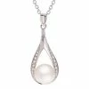 Buy ✨ Unbranded Sterling Silver Freshwater Cultured Pearl And White Topaz Teardrop Pendant ✨