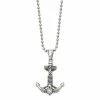 Cheapest 🌟 Unbranded Men's Antiqued Stainless Steel Cubic Zirconia Anchor Pendant Necklace 💯