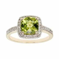 Discount 😀 Unbranded Peridot 10K Gold & 1/5 Carat T.W. Diamond Frame Ring Yellow 🥰