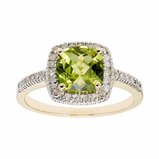 Discount ๐ Unbranded Peridot 10K Gold & 1/5 Carat T.W. Diamond Frame Ring Yellow ๐ฅฐ