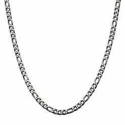 Promo 🤩 Unbranded Men's Black Plated Stainless Steel Figaro Chain Necklace 🤩