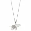 Brand new ⭐ Unbranded 10k White Gold 1/10 Carat T.W. Diamond Elephant Pendant Necklace 👏