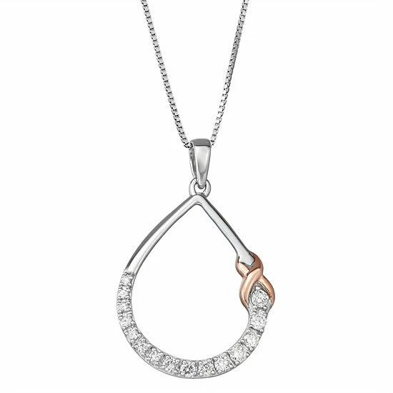 Deals ❤️ Unbranded 1/3 Carat T.W. Diamond Teardrop Pendant 14k Gold Plated 🧨